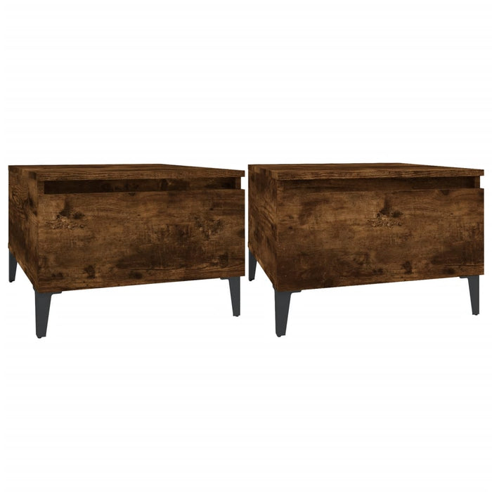Mese laterale 2 buc. stejar fumuriu 50x46x35 cm lemn prelucrat - WALTI WALTI