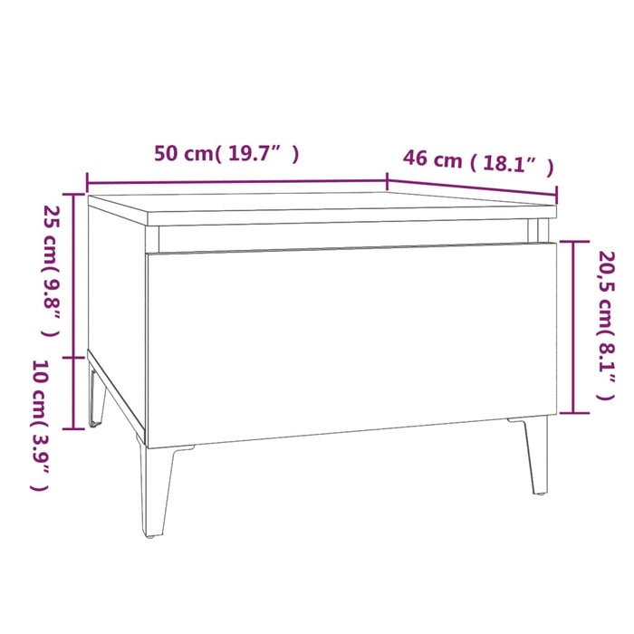 Mese laterale 2 buc. stejar fumuriu 50x46x35 cm lemn prelucrat - WALTI WALTI