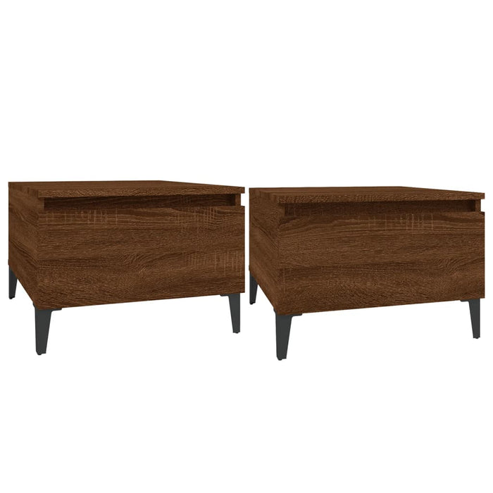 Mese laterale 2 buc. stejar maro 50x46x35 cm lemn compozit - WALTI WALTI