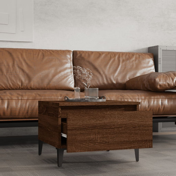 Mese laterale 2 buc. stejar maro 50x46x35 cm lemn compozit - WALTI WALTI