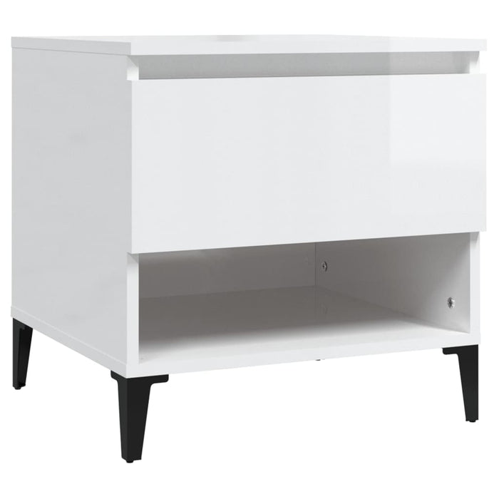 Mese laterale 2 buc. alb extralucios 50x46x50 cm lemn compozit - WALTI WALTI