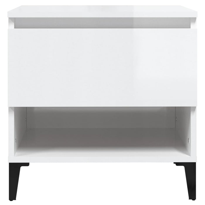 Mese laterale 2 buc. alb extralucios 50x46x50 cm lemn compozit - WALTI WALTI