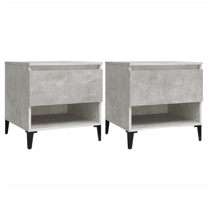 Mese laterale, 2 buc., gri beton, 50x46x50 cm, lemn compozit - WALTI WALTI