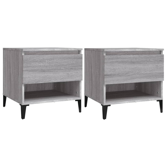 Mese laterale, 2 buc., gri sonoma, 50x46x50 cm, lemn compozit - WALTI WALTI
