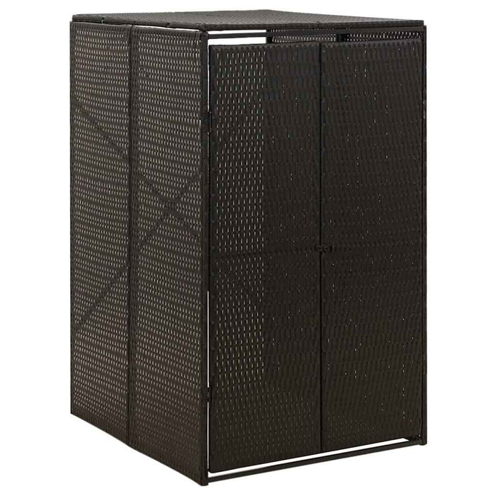 Magazie de pubelă cu roți, negru, 70x80x117 cm, poliratan - WALTI WALTI