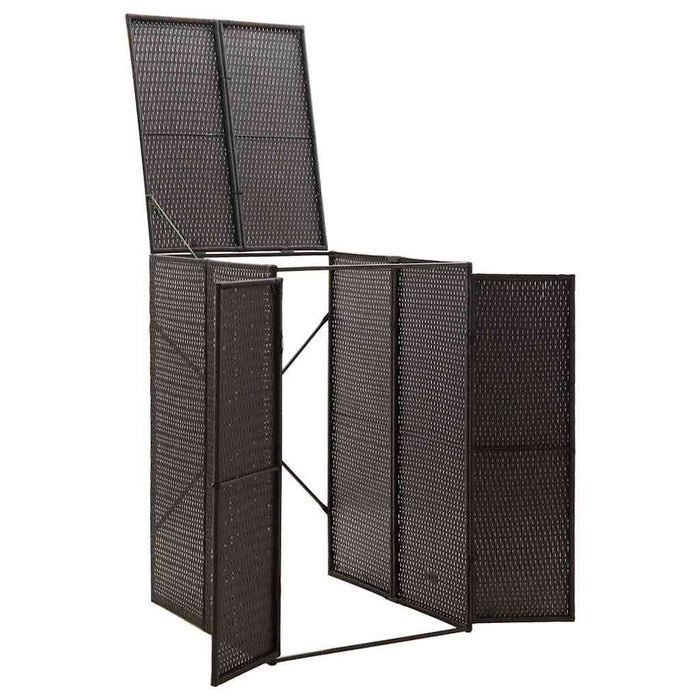 Magazie de pubelă cu roți, negru, 70x80x117 cm, poliratan - WALTI WALTI