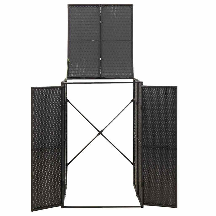 Magazie de pubelă cu roți, negru, 70x80x117 cm, poliratan - WALTI WALTI