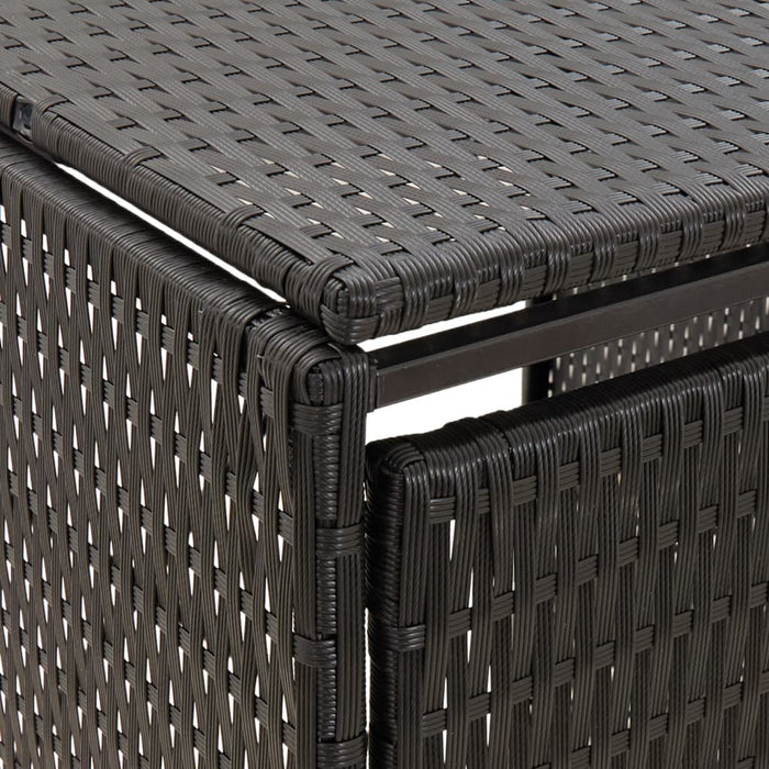 Magazie de pubele dublă, negru, 140x80x117 cm, poliratan - WALTI WALTI