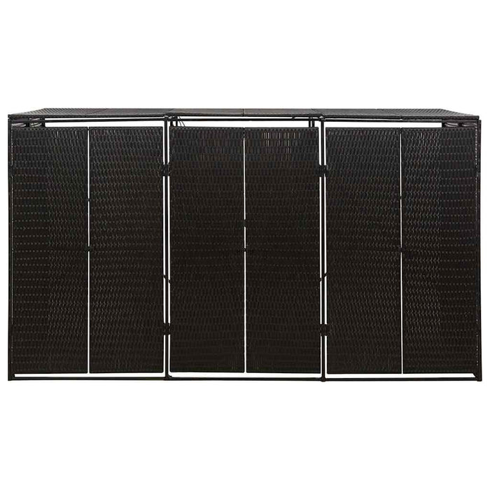 Magazie de pubele triplă, negru, 207x80x117 cm, poliratan - WALTI WALTI