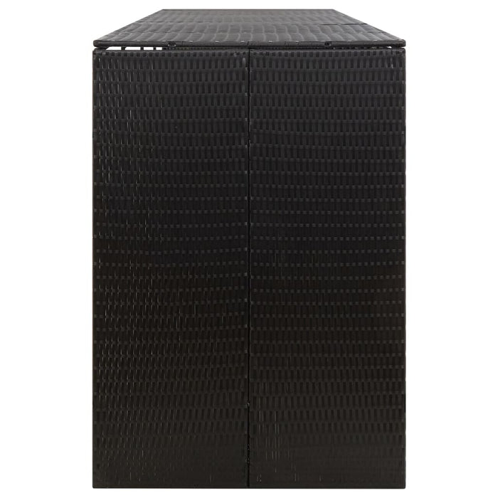 Magazie de pubele cvadruplă, negru, 274x80x117 cm, poliratan WALTI