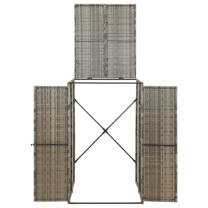 Magazie de pubelă cu roți, gri, 70x80x117 cm, poliratan - WALTI WALTI