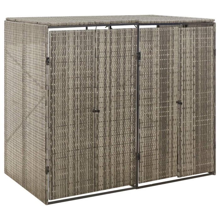 Magazie de pubele dublă, gri, 140x80x117 cm, poliratan - WALTI WALTI