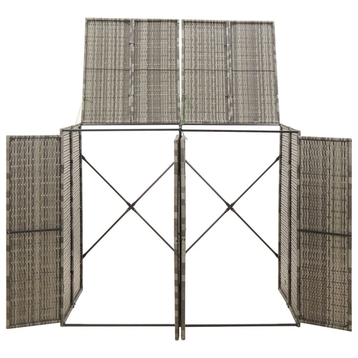 Magazie de pubele dublă, gri, 140x80x117 cm, poliratan - WALTI WALTI