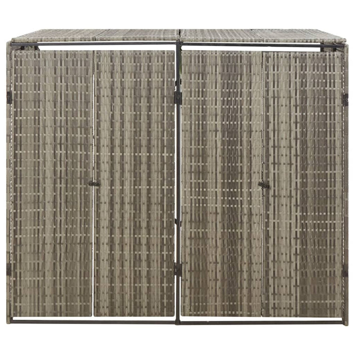 Magazie de pubele dublă, gri, 140x80x117 cm, poliratan - WALTI WALTI