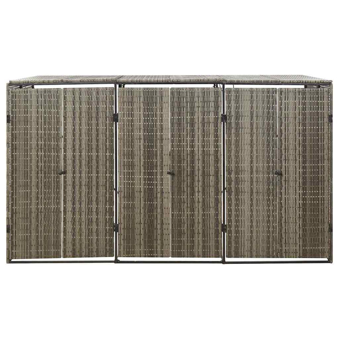 Magazie de pubele triplă, gri, 207x80x117 cm, poliratan - WALTI WALTI