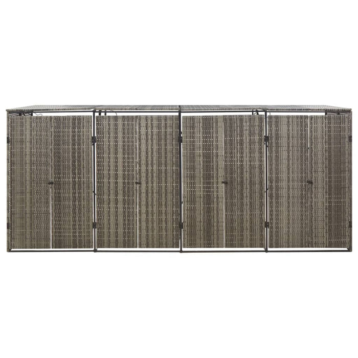 Magazie de pubele cvadruplă, gri, 274x80x117 cm, poliratan - WALTI WALTI