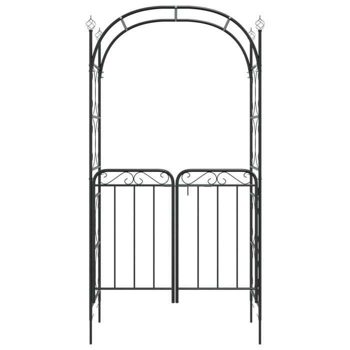 Arcadă de grădină cu poartă, negru, 108x45x235 cm oțel - WALTI WALTI