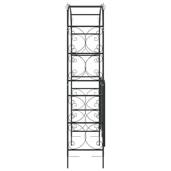 Arcadă de grădină cu poartă, negru, 108x45x235 cm oțel - WALTI WALTI