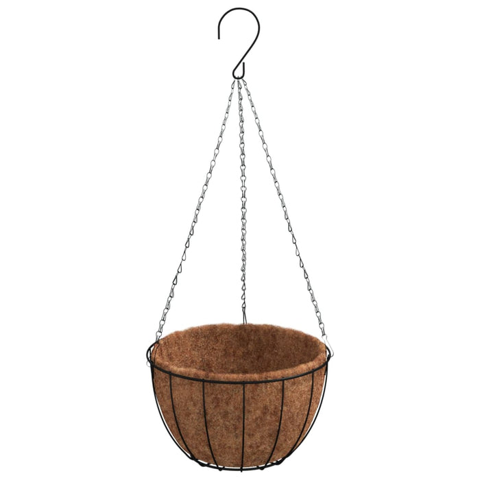 Jardiniere suspendate căptușeală cocos 4buc negru Ø35x52cm oțel - WALTI WALTI