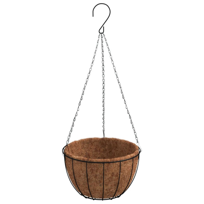 Jardiniere suspendate căptușeală cocos 4buc negru Ø40x63cm oțel - WALTI WALTI