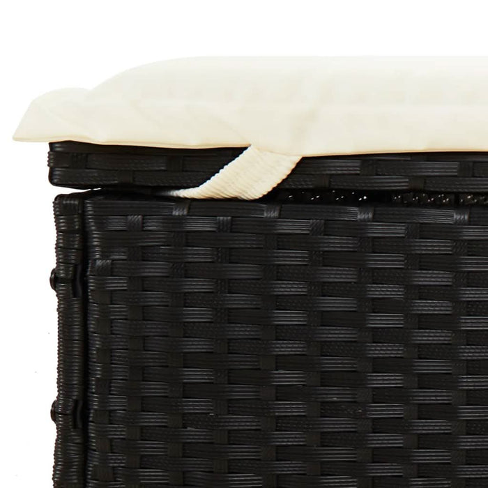 Șezlong 2 pers. acoperiș rotund negru 211x112x140 cm poliratan - WALTI WALTI
