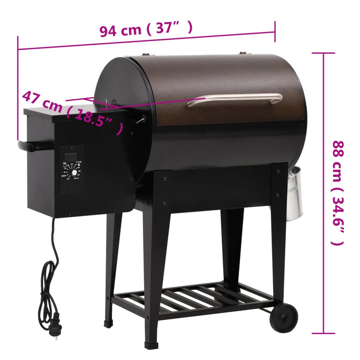 Grătar cu peleți cu raft inferior, negru, 94 cm, fier - WALTI WALTI
