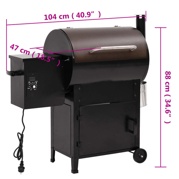 Grătar cu peleți și coș, negru, 104 cm, fier - WALTI WALTI