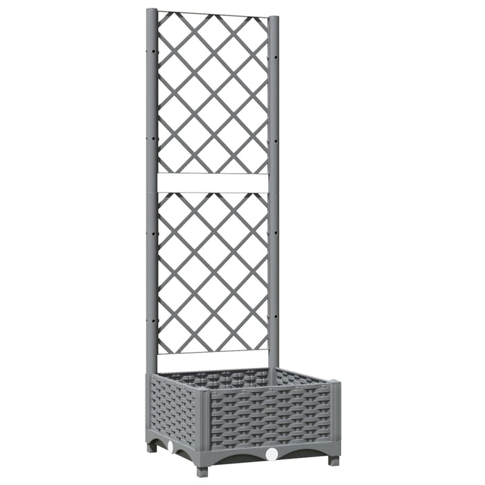 Jardinieră de grădină cu spalier gri deschis 40x40x121,5 cm PP WALTI