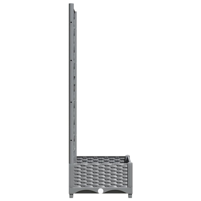 Jardinieră de grădină cu spalier gri deschis 40x40x121,5 cm PP WALTI