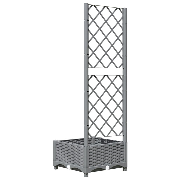 Jardinieră de grădină cu spalier gri deschis 40x40x121,5 cm PP WALTI
