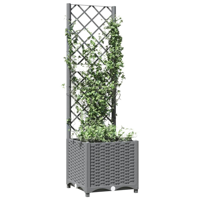 Jardinieră de grădină cu spalier, gri deschis, 40x40x136 cm, PP WALTI