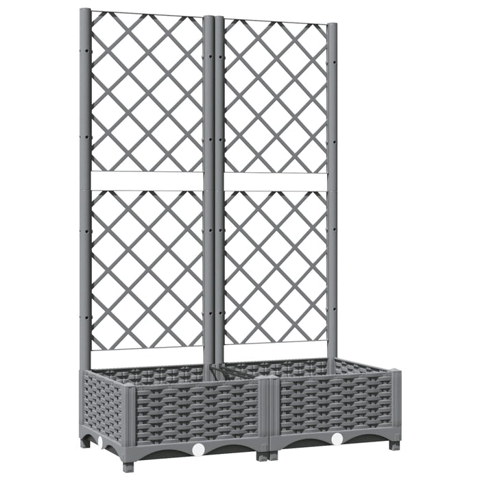 Jardinieră de grădină cu spalier gri deschis 80x40x121,5 cm PP WALTI