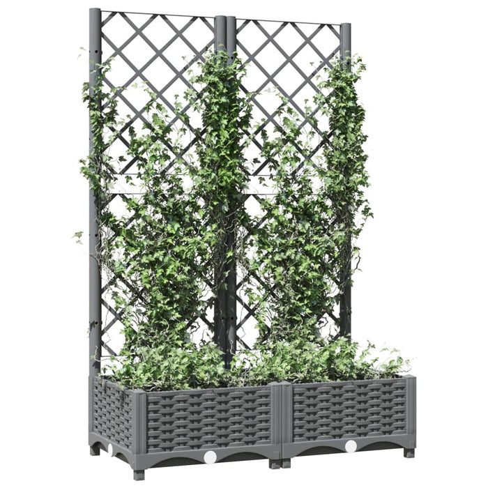 Jardinieră de grădină cu spalier gri deschis 80x40x121,5 cm PP WALTI