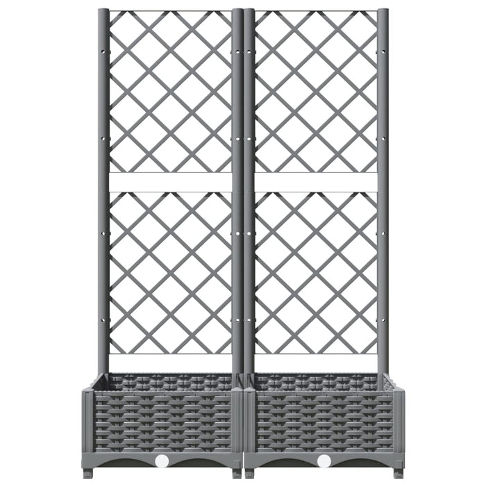 Jardinieră de grădină cu spalier gri deschis 80x40x121,5 cm PP WALTI
