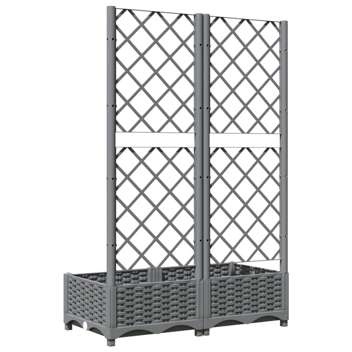 Jardinieră de grădină cu spalier gri deschis 80x40x121,5 cm PP WALTI