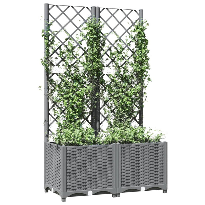 Jardinieră de grădină cu spalier, gri deschis, 80x40x136 cm, PP WALTI