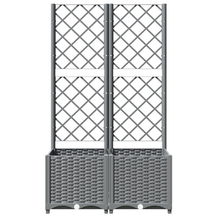 Jardinieră de grădină cu spalier, gri deschis, 80x40x136 cm, PP WALTI