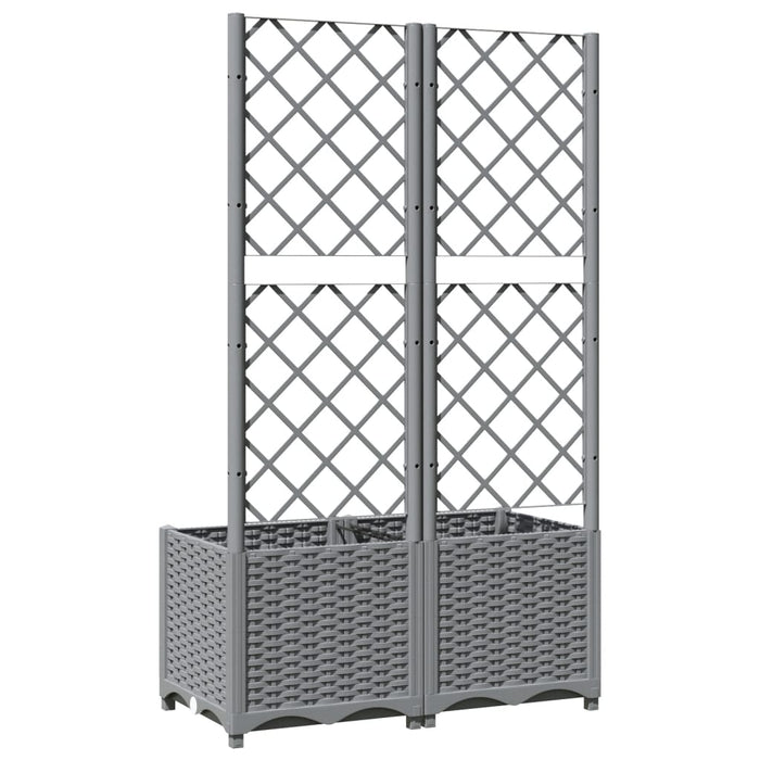 Jardinieră de grădină cu spalier, gri deschis, 80x40x136 cm, PP WALTI