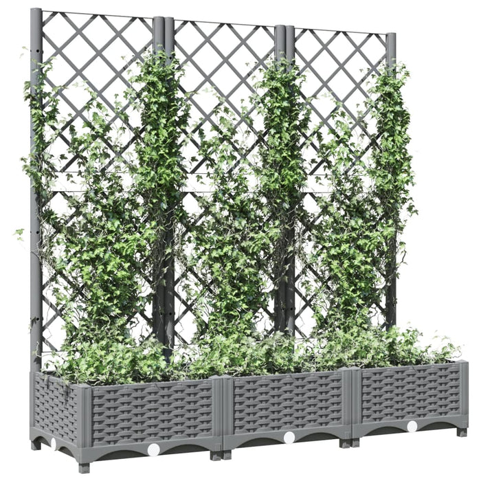 Jardinieră de grădină cu spalier gri deschis 120x40x121,5 cm PP WALTI