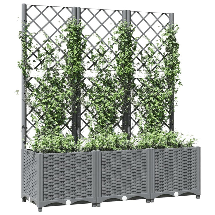 Jardinieră de grădină cu spalier, gri deschis, 120x40x136cm, PP - WALTI WALTI