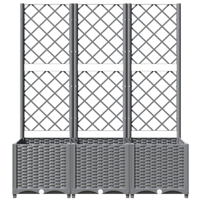 Jardinieră de grădină cu spalier, gri deschis, 120x40x136cm, PP - WALTI WALTI