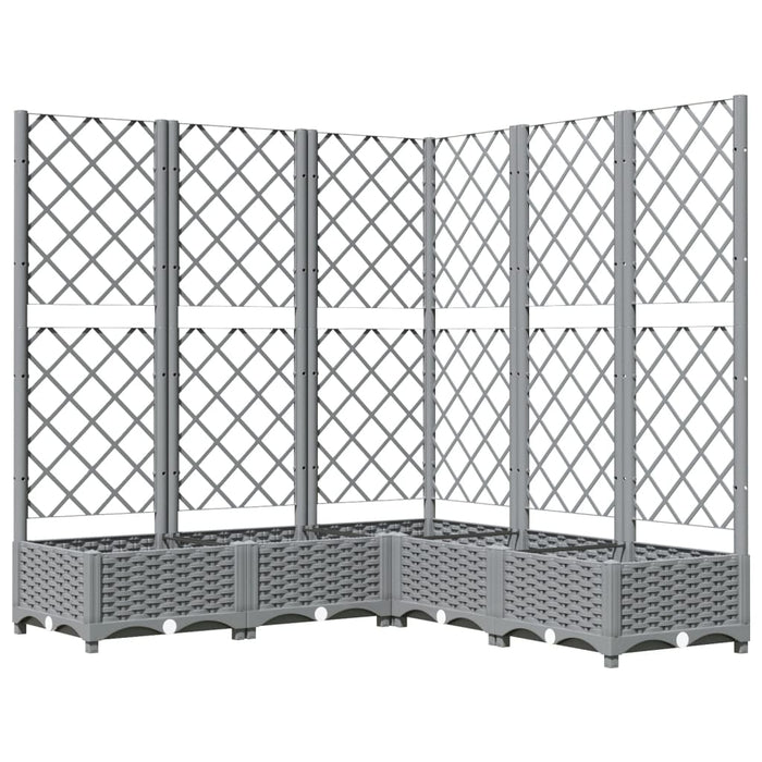 Jardinieră de grădină cu spalier gri deschis 120x120x121,5cm PP WALTI