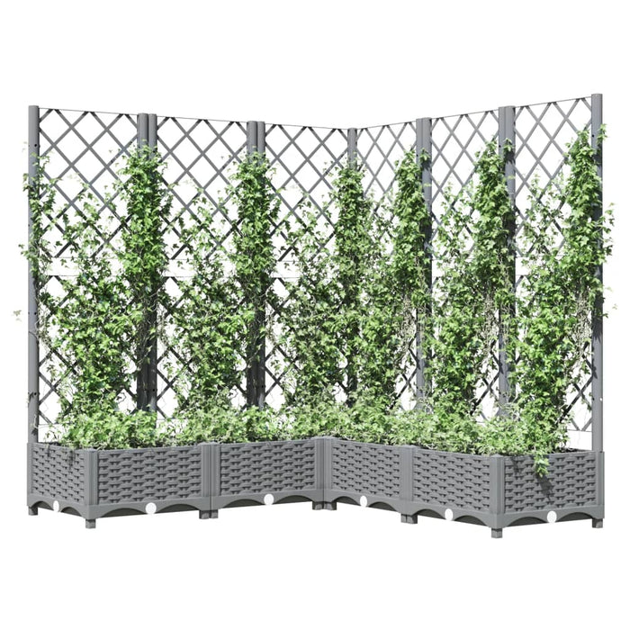 Jardinieră de grădină cu spalier gri deschis 120x120x121,5cm PP WALTI