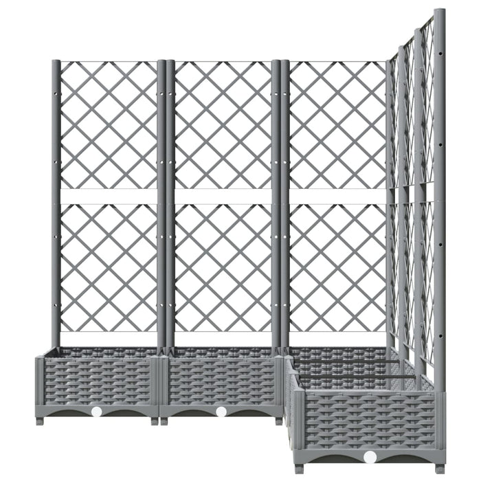 Jardinieră de grădină cu spalier gri deschis 120x120x121,5cm PP WALTI