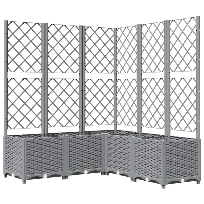 Jardinieră de grădină cu spalier gri deschis 120x120x136 cm PP WALTI