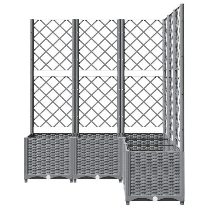 Jardinieră de grădină cu spalier gri deschis 120x120x136 cm PP WALTI