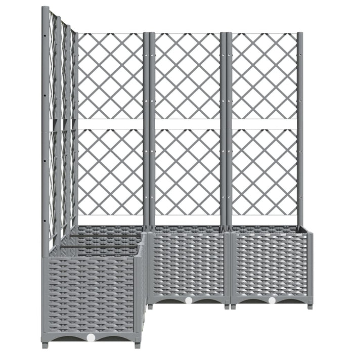 Jardinieră de grădină cu spalier gri deschis 120x120x136 cm PP WALTI