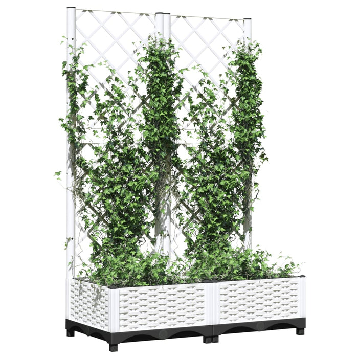 Jardinieră de grădină cu spalier, alb, 80x40x121,5 cm, PP WALTI