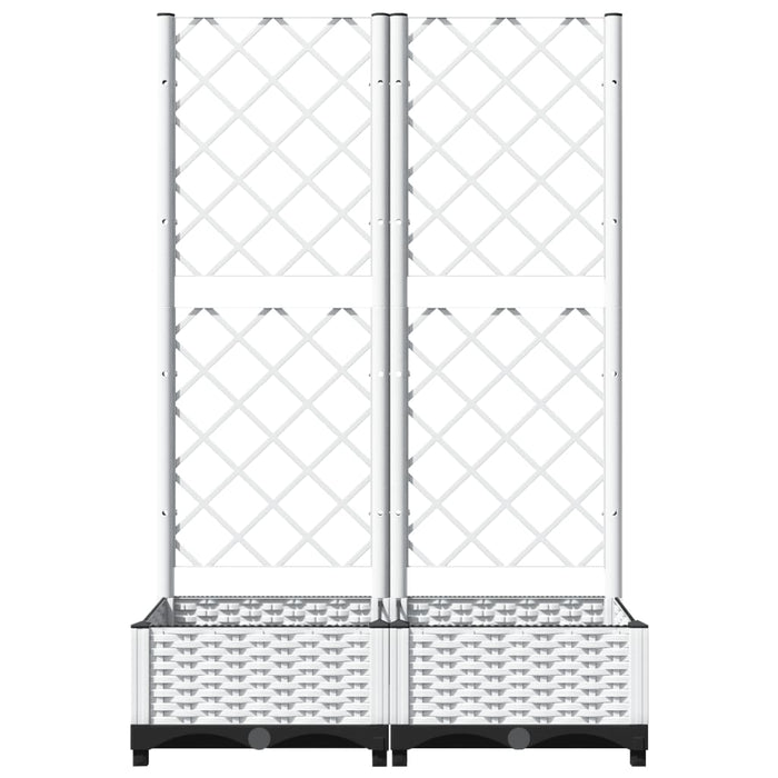 Jardinieră de grădină cu spalier, alb, 80x40x121,5 cm, PP WALTI