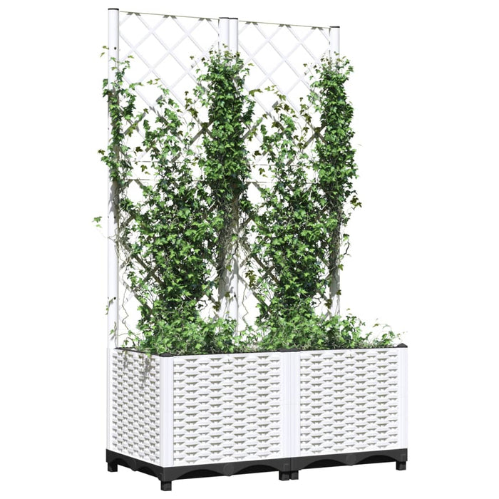 Jardinieră de grădină cu spalier, alb, 80x40x136 cm, PP WALTI